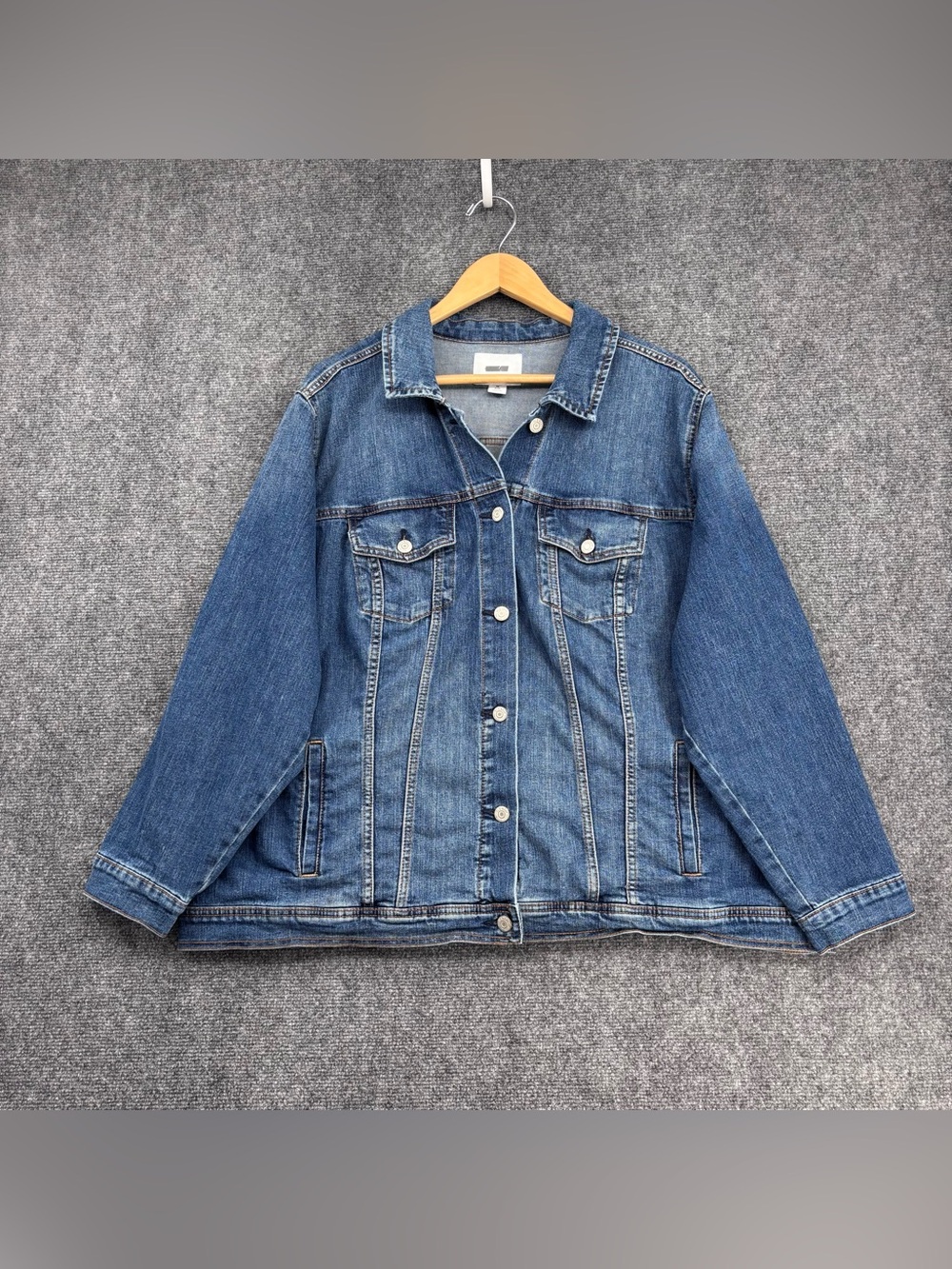 Old Navy Denim Normcore Grunge Trucker Jean Jacket Women’s Plus 3X